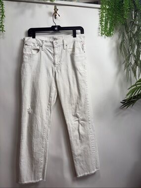 J. Crew White Straight Leg Jeans